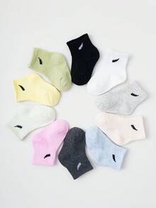 10双男女通用婴儿袜，可爱舒适，弹力运动袜，适合幼儿 - 彩色 - 查看 3