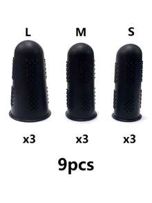 3pcs Silicone Finger Protectors, Finger Protectors, Finger Protectors For Hot Glue, Silicone Thimble, Hot Glue Finger Protectors, Fingers Tip Pads Grips For Money Counting Collating Writing Sorting Task Hot Glue And Sport Games (Blue) - Black - View 17