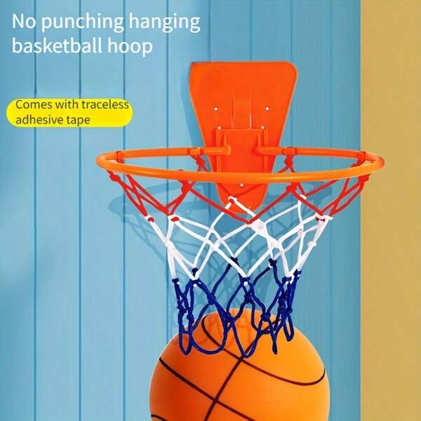 1 Silent Basketball Hoop - Indoor Basketball Hoop, Small Basketball Hoop, Wall-Mounted, Home Shooting Hoop, Folding Space-Saving Design For Easy Storage, Suitable For Size 2/3/5 Basketballs, Suitable For Home, Game Room, Bedroom And Indoor Play, Reduces Noise, Improves Shooting Accuracy, Easy To Store And Install, Ideal For Basketball Enthusiasts, Wall-Mounted, Small Basketball Hoop, Silent Basketball Frame, Indoor Basketball Hoop