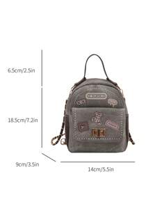 Ladies' Backpack New Casual Chic Fashion Fashion Embroidery Printed Travel Cute Chain Shoulder Bag For Women , Bow - Grey - View 10
