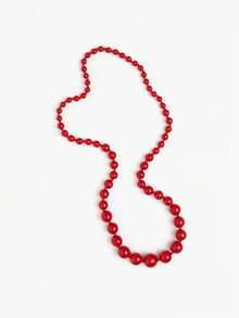 1 pieza Collar de efecto de ampliación gradual tejido con cuentas de plástico de estilo bohemio geométrico, collar largo para mujer, adecuado para vacaciones, viajes, regalos y uso diario