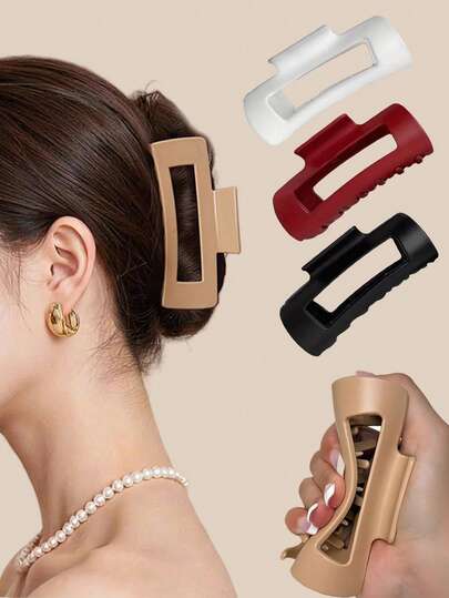 1/4PCS 4.13in Soft Silicone Hair Clips - Minimalist Everyday Hair Accessory, Skin-Friendly Gentle Hold, Lightweight Effortless Wear, No-Dent Invisible Grip, Pastel Flex Clip Teacher Thanksgiving Christmas Gifts Winter Spring Hair Accessories Elegant Claw Clip