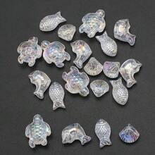 20 件/包水晶玻璃珠各种海洋生物饰物（鱼、海龟、海豚、贝壳）电镀色，DIY 珠宝制作用品，适用于项链、耳环、手链、钥匙扣、手机挂绳、汽车装饰 - 龜貝魚豚 - 查看 21