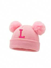 1 Mũ len thêu cá nhân hóa cho trẻ mới biết đi Mũ len 26 chữ thủ công cho bé gái Mũ đầu lâu cho trẻ sơ sinh, bé gái mặc hàng ngày từ 0-3 tuổi - Hồng - Xem 9