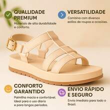 Papete Sandália Feminina Confortável Macia Leve Ideal Para Caminhada Design Anatômico - JJB