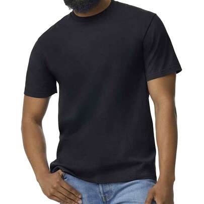 Gildan Mens Midweight Soft Touch T-Shirt (Pitch Black) - 100% Ringspun Cotton - (PC5346)
