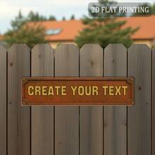 2D Flat, 1 Piece, 16x4inch , Customizable Text Sign, Vintage Metal Outdoor Wall Decoration, Garden Door, Front Door, Fence, Courtyard Decoration, Rustic Aluminum Nameplate, Creative Home Gift, Personalized House Address Sign, 2D Flat