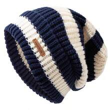 Women's And Men's Striped Beanie, Autumn/Winter Warmth And Lightweight Hat