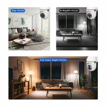 JOOAN 1 Unit Professional Security Camera, ABS Construction, Contemporary White Dome Design With Pan-Tilt Function, Motion/Sound Detection, Color Night Vision, 2-Way Communication, Cloud Storage Compatibility, 5X Digital Zoom, Ideal For Year-Round Home Protection - Elegant White - View 9