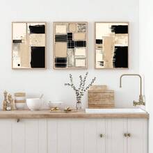 3 sztuki nieoprawionego wydruku na płótnie, nowoczesna sztuka ścienna na płótnie – jasnobrązowy abstrakcyjny obraz, minimalistyczny tryptyk, plakat, dekoracja ścienna do domu, idealny do salonu, sypialni, biura, kuchni, jadalni, baru, kreatywny prezent, drukowany artystyczny obraz ścienny