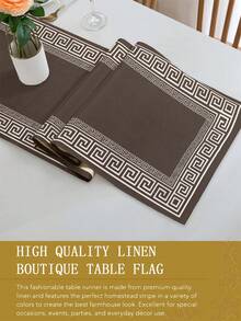 1/2/4/6/8 Stücke Set - Elegante einfarbige braune Tischsets, Tischläufer, minimalistischer chinesischer Stil - geeignet für Festtagsbankette und den täglichen Gebrauch in Küche, Esszimmer, Untersetzer, rechteckige Dekoration, Heimdekoration, perfektes Geschenkset Tischsets, Party Tischsets, Kaminsims Schal, Glasfenster Schal, Heimdekoration, Eingangsbereich Dekoration, Esszimmer Dekoration, Raumdekoration, Bettschal