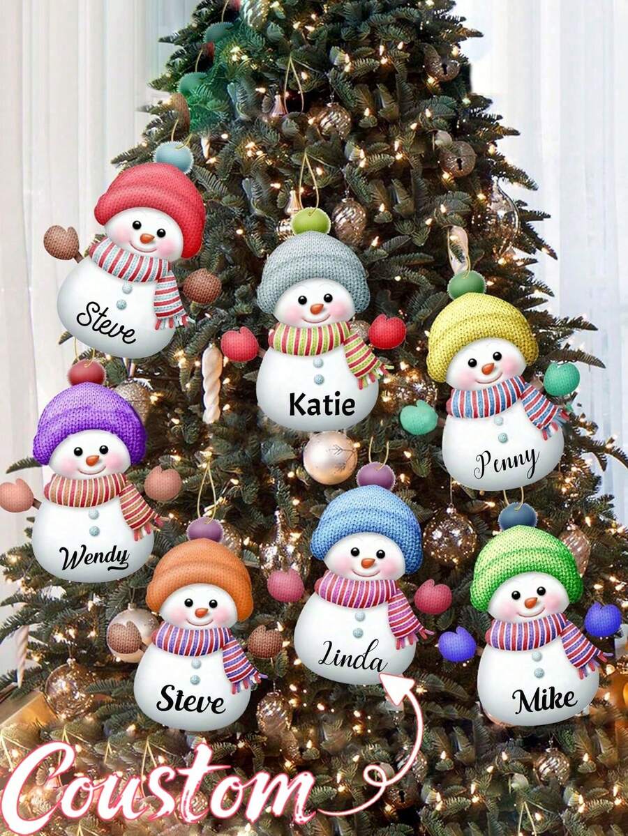 Boule de Noël personnalisée, ornements de Noël personnalisés avec nom, décorations pour sapin de Noël, set de boules de Noël, décorations de Noël d'intérieur, décorations pour sapin de Noël, décoration de Noël mignonne pour la famille, cadeaux de Noël personnalisés. Cadeaux personnalisés pour femmes, hommes, mère, père, multifonctionnel, réglable