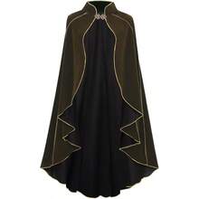 Women's Medieval Cloak Renaissance Velvet Cape With StandUp Collar Queen Princess Costume Halloween Christmasgift - màu nâu - Xem 1