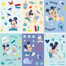 8 hojas de pegatinas de dibujos animados de Mickey Mouse con graffiti, pegatinas para hacer un rompecabezas de caras, calcomanías para juegos divertidos, regalos de fiesta para niños