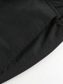 1pc Tween Boys Solid Color Outdoor Street Fashion Multi-Pocket Cargo Pants - Black - View 7