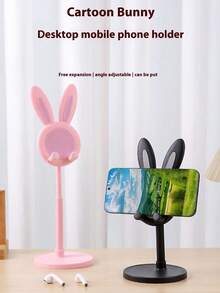 1个可调节可折叠兔子造型ABS塑料铝合金手机/平板电脑支架，适用于婚礼、生日、家居、办公室装饰，兼容多种手机，生日礼物、送给家人、朋友、万圣节礼物、教师礼物 - 彩色 - 查看 7