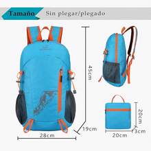 Mochila Ligera y Compacta para Viaje, Mochila plegable,Mochila Impermeable, Ligera para Senderismo Montañismo Escalada, Viaje, Ciclismo,Campismo Deportes al Aire Libre(plegable) - azul - Ver 4