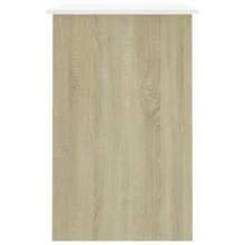 vidaXL Desk Engineered Wood Writing Modern Home Office Study Compact Minimalist - 白色和索諾瑪橡木 - 查看 8
