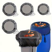 2 szt. regulowanych osłon siatkowych, do beczek na deszczówkę, siatki filtrujące liście, pokrywy sit do beczek na deszczówkę ze sznurkami, do zbierania wody deszczowej na liście i zanieczyszczenia, osłony siatkowe do beczek na deszczówkę ze sznurkami, artykuły ogrodnicze na cały sezon