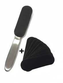 1 pieza Removedor de callosidades con 10 almohadillas de repuesto, herramienta profesional de cuidado de los pies de acero inoxidable, conjunto removedor de callosidades y raspador de piel muerta de los pies - Hace que los pies se vean suaves en segundos