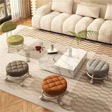 Plastic Swivel Stool With Wheels, Quiet Multidirectional Casters, Cushioned Seat, Rotating Cleaning Stool, Colorful Shoe Changing Stool For Living Room