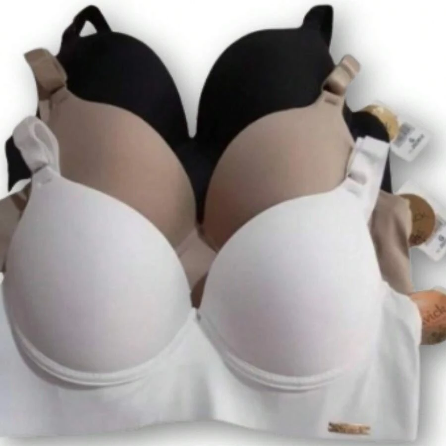 Set Of 3 High Support Bras With Metal Adjusters For Everyday Comfort - 彩色 - 查看 1