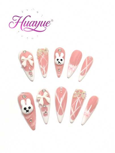 10 miếng làm thủ công, hình vuông 3,3 cm, dùng để trang trí móng tay, phụ kiện đi biển, miếng dán móng, móng giả, dụng cụ làm móng, móng mùa hè, móng acrylic giả, móng dài, hình thỏ, chuồn chuồn, nơ, đá quý, thiết kế ba chiều, móng giả kiểu Pháp làm thủ công.