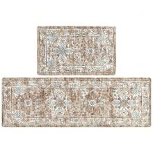 Pauwer Kitchen Rugs Set Of 2 Anti Fatigue Kitchen Mats For Floor Cushioned Kitchen Rugs And Mats Non Skid Washable Kitchen Floor Mat Comfort Standing Mat Waterproof Kitchen Runner - Cream Tan - View 7