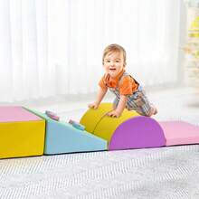 5PCS Toddler Foam Climbing Blocks Set,Indoor Climb & Crawl Activity Playset,Toddlers Climbing Foam Shape Toy,Gym Equipment,Promotes Physical Development - Multicolor 1 - Ver 2