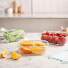 8PCS Glass Food Storage Containers With Lids, Food Storage Containers, Leak-Proof, Suitable For Fruits, Vegetables, Kitchen, Picnic, Meal Preparation, Refrigerator - 透明 - 查看 3