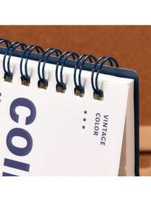 1 pieza Cuaderno de tapa abatible retro, cuaderno grueso con líneas de alta calidad para estudiantes - Multicolor - Ver 3