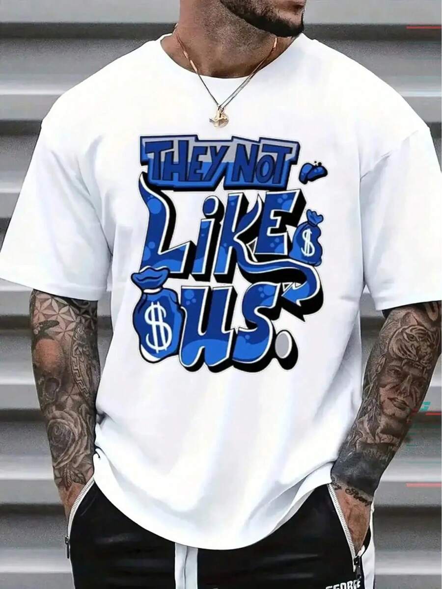 Camiseta de Hombre Cómoda Cuello Redondo Casual Algodón Mangas Cortas Suave Transpirable Top Ropa de Hombre Camiseta Verano Primavera Ropa de Calle Tela de Algodón Impresión de Letras a la Moda - Negro - Ver 1