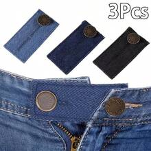 3/4pcs Elastic Waist Extender, Adjustable Pants Waist Extender, Jeans Waist Extender, Waist Button Elastic Adjuster