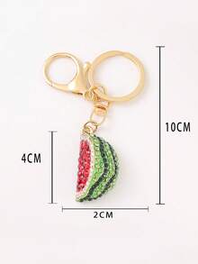 Cute Fruit Diamond-Encrusted Watermelon Metal Keychain - Unisex Bag Charm, Backpack/Car Keychain & Accessory, Perfect Gift For Friends