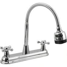 Mezcladora para Baño y Cocina |   Alta Durabilidad y Diseño |   FONTHY (500111) - Cruz flexible de 8" cromada - Ver 9