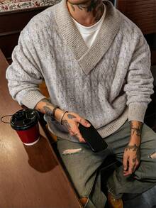 Suéter unissex casual colorido com estampa de bolinhas, cordão ajustável, gola V e mangas compridas. Ideal para primavera, outono e inverno.