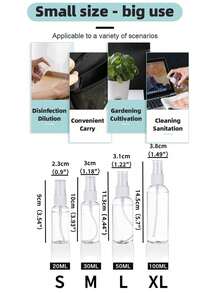 20/30/50/100ml 透明喷雾瓶宠物乳液小喷雾瓶、液体分配瓶、便携式旅行袋、多种规格、香水瓶、家居浴室装饰、秋季装饰、返校、旅行装、便携 - 無色 - 查看 6