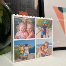 Personalised Couples, Daddy & Me, Mummy & Me ® Brick Photo Block, Gift For Dad, Mom, Couples, White, Building Block, Puzzle, Gift, Him, Dad, Father's Day, Couples, Valentine, Grandpa, Wedding, Him, Her, Mum, Mother's Day, Mom, Cute, Christmas Gift Supplies,Home Decor Living Room - Multicolor - View 16