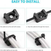 Cable Tie Holder, 100 Pieces Cable Tie Base, M5 Screw Hole, 23 X 16 X 9 Mm, Cable Tie Holder With Solid Bottom For Cable Management, Suitable For Home, Office, Outdoor And Garden.