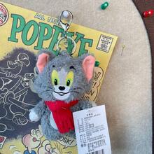 汤姆和杰瑞系列毛绒围巾钥匙扣 - 杰瑞老鼠和汤姆猫设计，带声音 BB 功能，可爱的毛绒饰物，适用于包背包 - 彩色 - 查看 3