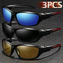 3 szt. Modne zabytkowe okulary rowerowe wędkarskie unisex kwadratowe okulary sportowe męskie damskie klasyczne retro górskie okulary sportowe na świeżym powietrzu męskie damskie luksusowe markowe okulary designerskie tropikalne wakacje na plaży letnie pastelowe okulary błyszczące materiał eleganckie estetyczne wakacje