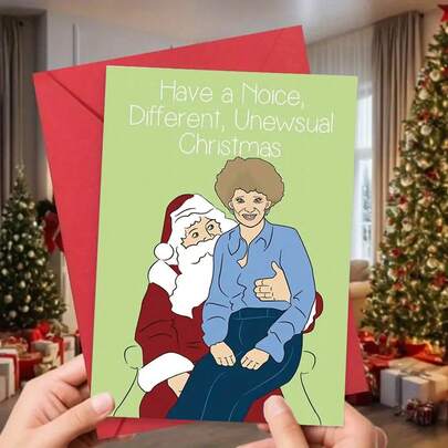 1 张有趣的圣诞贺卡，带信封 - 度过一个安静、与众不同、不寻常的圣诞节 - 适合任何人，独特的节日问候，纸质材料，适合所有圣诞节场合