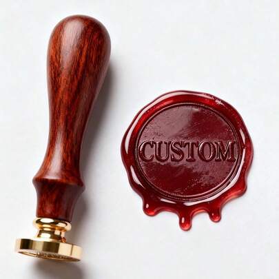 Custom 25mm Wax Seal Stamp Kit For Wedding Invitation , Custom Wax Stamp Kit For Gift , Initial Wax Seal Stamp Custom For Gift