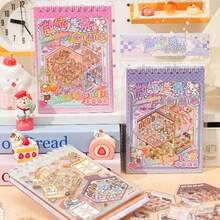 1 zestaw dużych naklejek z motywami krajobrazowymi, 20 dużych kolekcji scen, różnorodne style do wyboru, trójwymiarowe naklejki 3D z motywami domów, ręcznie robione naklejki z miniaturowymi scenami studenckimi, naklejki z kolażem z grami rodzinnymi, odpowiednie na małe prezenty na spotkania rodzinne, naklejki z motywami budowy kampusu