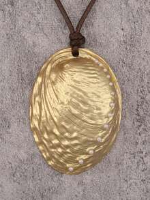 1pc Minimalist Spiral Disc Alloy Pendant Necklace, High-End Unique Personalized Unisex Couple Necklace