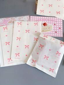 50/100/150 Piezas Bolsas de regalo de papel de 4.7x6.7 pulgadas, Bolsas de embalaje con patrón de lazo, Bolsas de almacenamiento de pequeños regalos, Adecuadas para fiestas de mujeres, festivales, bodas, cumpleaños y bolsas de regalo artesanales.