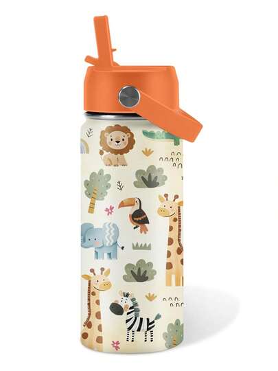 16 Oz Double-Wall Vacuum Water Bottle With Straw Lid, Birthday Gift Cup, Stainless Steel Insulated Mug, Leak-Proof, Perfect For Travel - Outdoor Friends And Nature Lovers