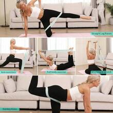 - Juego de bandas de resistencia, dos niveles de resistencia, bandas elsticas para entrenar mujeres o hombres, entrenamiento de fuerza, entrenamiento en casa, tonificacin, estiramiento, yoga - Azul, gris y verde - Ver 5