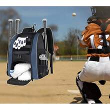 Mochila Béisbol para Adultos y Jóvenes: Hombre, con Gran Capacidad para Béisbol, Guantes, Casco, Batuta y Zapatos, Tamaño 40L, Regalo Deportivo al Aire Libre - Negro-40L - Ver 8