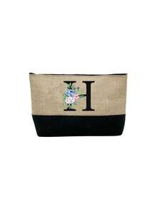 2pcs/Set Women's Beach Tote Bag With Shoulder Strap, Beach Hat And Cosmetic Bag, Personalized Letter A-Z Beach Accessory Bag With Side Pocket, Ideal Gift For Women, Mothers, Teachers, Friends, Bridesmaids, Students, Suitable For Beach Vacation, Outdoor Wedding, Birthday, Holiday, Large Capacity For Weekend Getaway - Multicolor - View 43